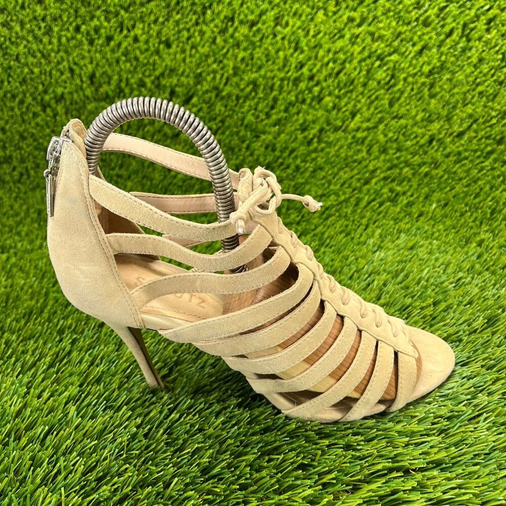 Schultz Womensโ Size 7.5B Brown Classic Outdoor Strappy Ankle Heels Sandals